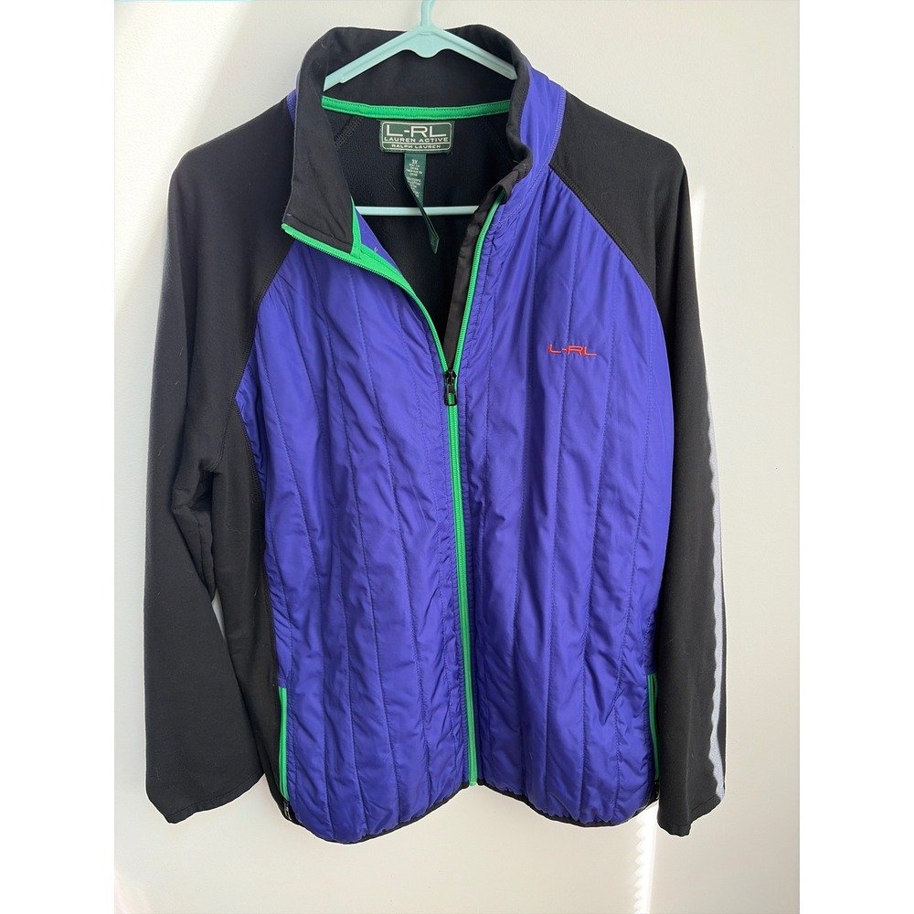 Vintage Ralph Lauren Active Jacket 3X Gorpcore Purple Black Quilted Zip Up